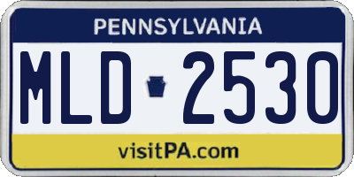 PA license plate MLD2530