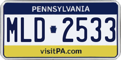 PA license plate MLD2533