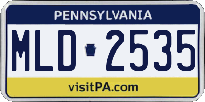 PA license plate MLD2535