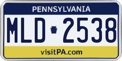 PA license plate MLD2538