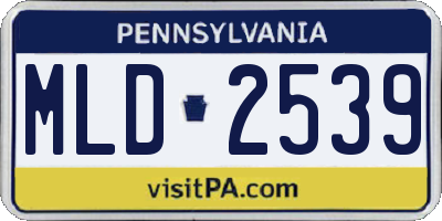 PA license plate MLD2539