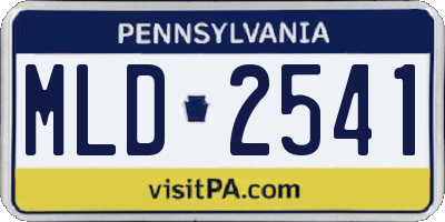PA license plate MLD2541
