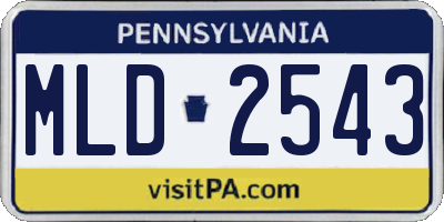 PA license plate MLD2543