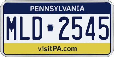 PA license plate MLD2545