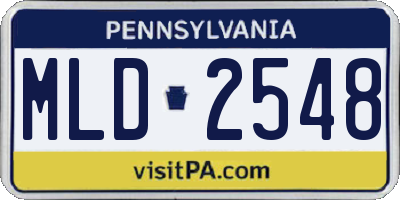 PA license plate MLD2548