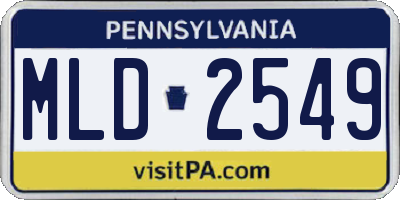PA license plate MLD2549