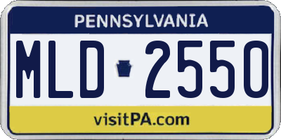 PA license plate MLD2550