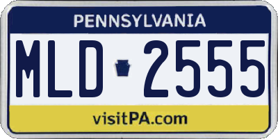PA license plate MLD2555