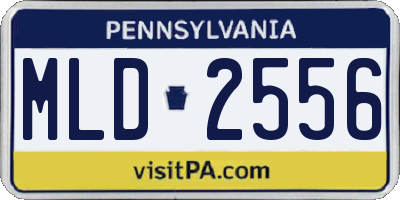 PA license plate MLD2556