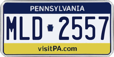 PA license plate MLD2557