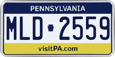 PA license plate MLD2559