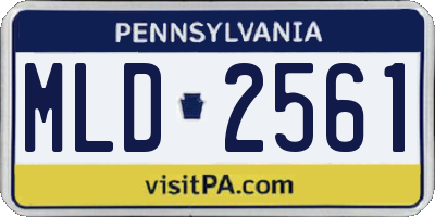 PA license plate MLD2561