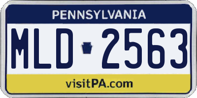 PA license plate MLD2563
