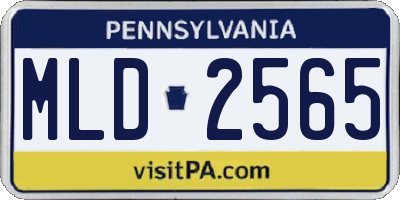 PA license plate MLD2565