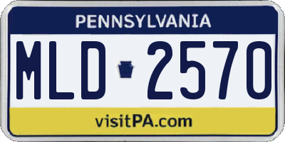 PA license plate MLD2570