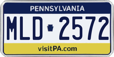 PA license plate MLD2572