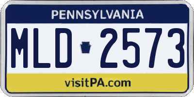 PA license plate MLD2573