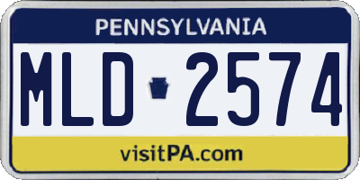 PA license plate MLD2574