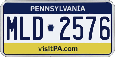 PA license plate MLD2576
