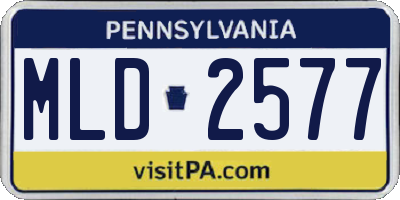 PA license plate MLD2577