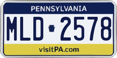 PA license plate MLD2578