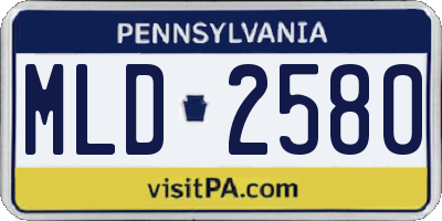 PA license plate MLD2580