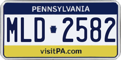 PA license plate MLD2582