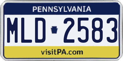 PA license plate MLD2583