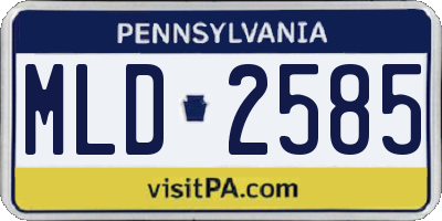 PA license plate MLD2585