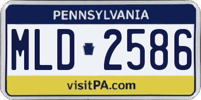 PA license plate MLD2586