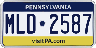 PA license plate MLD2587