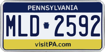 PA license plate MLD2592