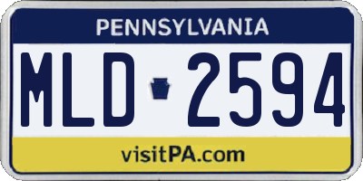 PA license plate MLD2594