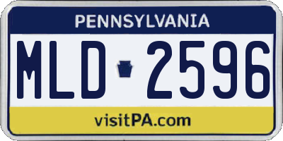 PA license plate MLD2596