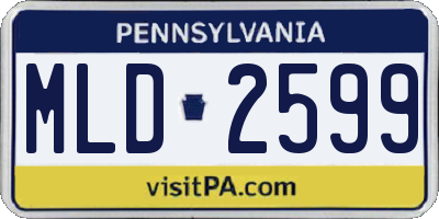PA license plate MLD2599