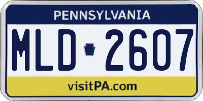 PA license plate MLD2607