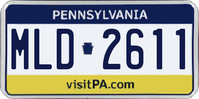 PA license plate MLD2611