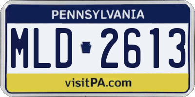 PA license plate MLD2613