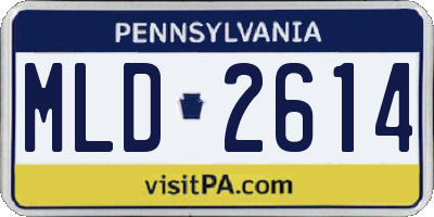 PA license plate MLD2614