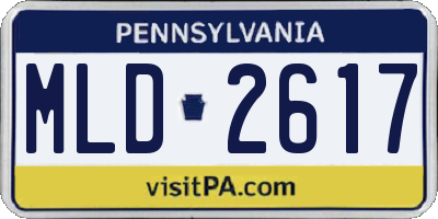 PA license plate MLD2617