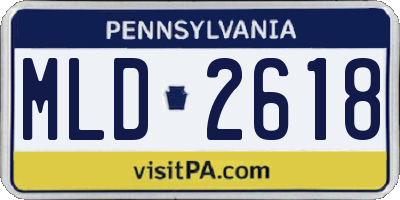 PA license plate MLD2618