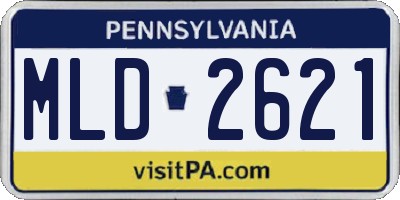 PA license plate MLD2621