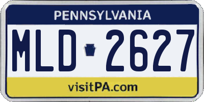 PA license plate MLD2627