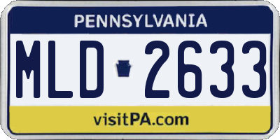 PA license plate MLD2633