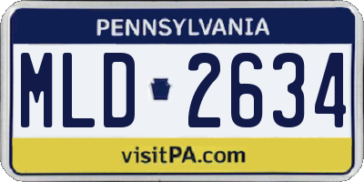 PA license plate MLD2634