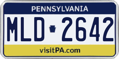 PA license plate MLD2642