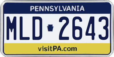 PA license plate MLD2643