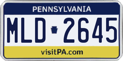 PA license plate MLD2645