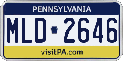 PA license plate MLD2646