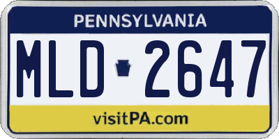 PA license plate MLD2647